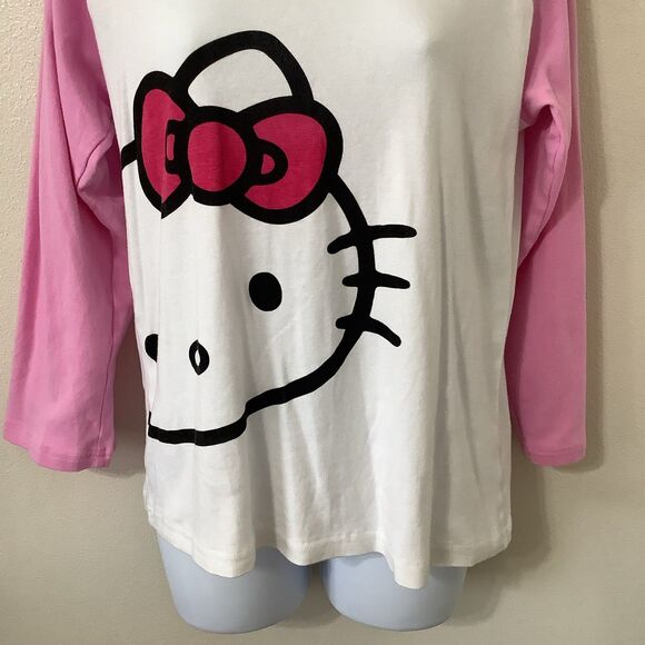 Hello Kitty Pink McBling Sanrio Kawaii Cutecore Lightweight Baseball Tee XL - Picture 3 of 10